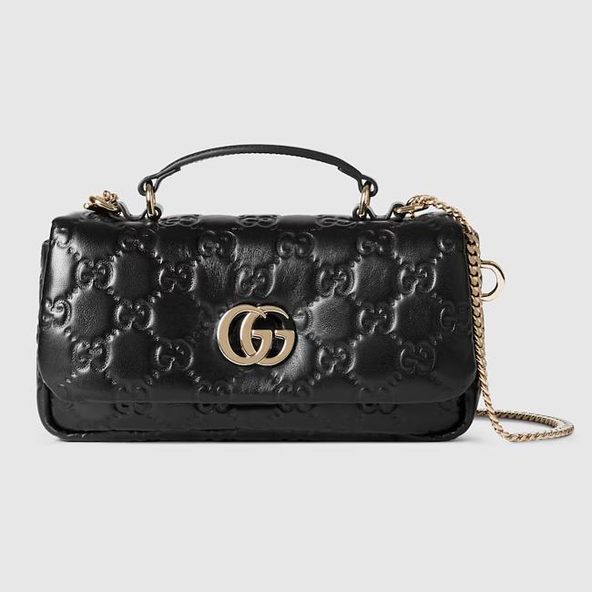 GG Milano mini top handle bag - Black GG puffy leather 21 x 12.5 x 4.5cm - 1