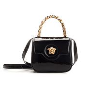Versace La Medusa Mini Black Patent Leather Top Handle Bag 16cm - 1