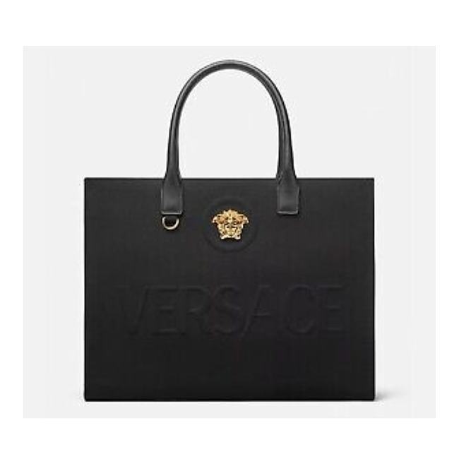 Versace La Medusa Canvas Tote Black color 40*16*29CM - 1