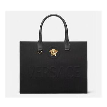 Versace La Medusa Canvas Tote Black color 40*16*29CM
