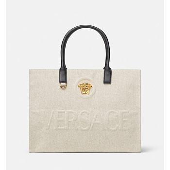 Versace Canvas Tote Bag White color 40*16*29CM