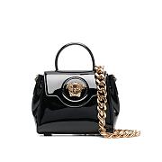 Versace La Medusa Patent Leather Top-handle Bag In Black 25*15*22CM - 1