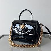 Versace La Medusa Patent Leather Top-handle Bag In Black 25*15*22CM - 6