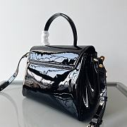 Versace La Medusa Patent Leather Top-handle Bag In Black 25*15*22CM - 5