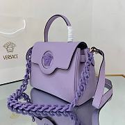 Versace La Medusa Top Handle Bag Ultra Lilac 25*15*22cm - 4