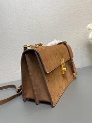 Prada Medium suede shoulder bag - Cocoa Brown 28*17*11cm - 4