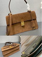 Prada Medium suede shoulder bag - Cocoa Brown 28*17*11cm - 3