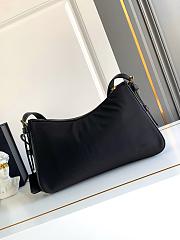 Prada large leather-trim shoulder bag - black color 34x19.5x10cm - 6