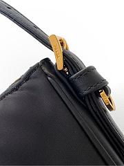 Prada large leather-trim shoulder bag - black color 34x19.5x10cm - 3