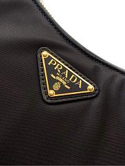 Prada large leather-trim shoulder bag - black color 34x19.5x10cm - 2