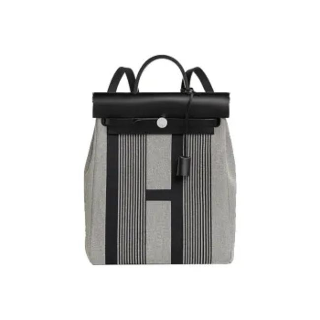 Hermès Herbag leather backpack Grey in Leather 35x30x12cm - 1