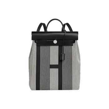 Hermès Herbag leather backpack Grey in Leather 35x30x12cm