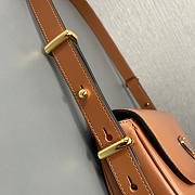 Prada small leather shoulder brown color bag 22x17x5.5cm - 5