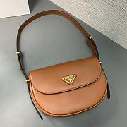 Prada small leather shoulder brown color bag 22x17x5.5cm - 4