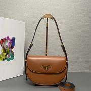Prada small leather shoulder brown color bag 22x17x5.5cm - 3