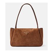 Prada Women's Brown Medium Suede Shoulder Bag 28x18x11cm - 1