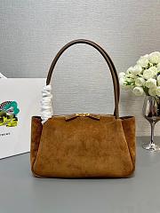 Prada Women's Brown Medium Suede Shoulder Bag 28x18x11cm - 4