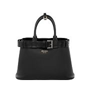 Prada Women's Buckle Medium Leather Bag (Black) 35x25x14cm - 1