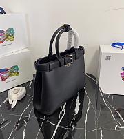 Prada Women's Buckle Medium Leather Bag (Black) 35x25x14cm - 3