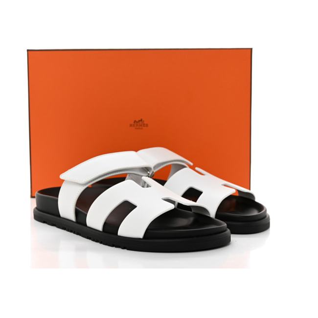 Hermes Chypre Sandal White Calfskin Leather (Women's) - 1
