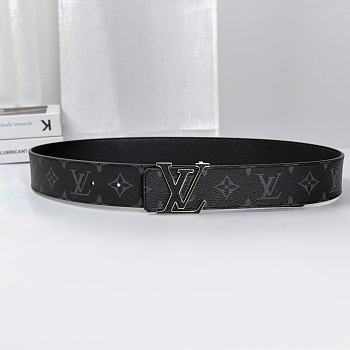 LV Line 40mm Reversible Belt Monogram Eclipse Canvas