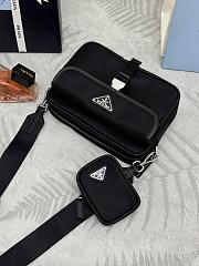 Prada Black Re-nylon And Saffiano Leather Shoulder Bag 22x16x5cm - 5