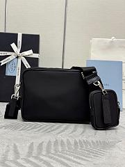 Prada Black Re-nylon And Saffiano Leather Shoulder Bag 22x16x5cm - 4