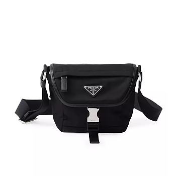 Prada Re-Nylon and Saffiano Leather Shoulder Bag 16x16x8cm