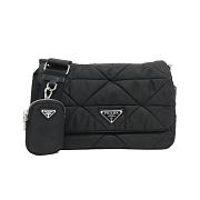 Prada Re-Nylon Shoulder Bag Black Leather 24x24x8.5cm - 1