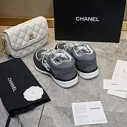 Chanel CC Logo Low Top Trainer Suede Grey - 4