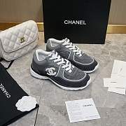 Chanel CC Logo Low Top Trainer Suede Grey - 3