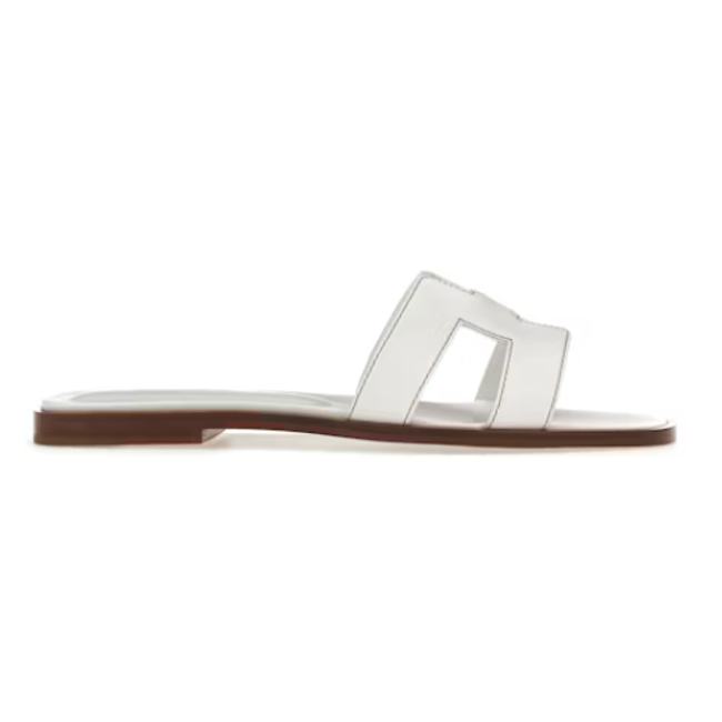 Hermes Oran Sandal Blanc Box Calfskin Leather H021056Z - 1