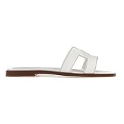 Hermes Oran Sandal Blanc Box Calfskin Leather H021056Z - 1