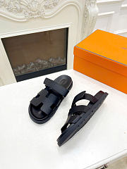 Hermes Chypre Sandal Noir Calfskin Leather H222299Z - 6