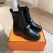 Hermes Funk Ankle Boot Noir Calfskin Leather H222070Z 02350 - 4
