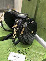 Gucci Interlocking G Mini Heart Shoulder Bag Black 20x17.5x6.5cm - 6