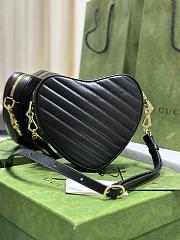 Gucci Interlocking G Mini Heart Shoulder Bag Black 20x17.5x6.5cm - 5