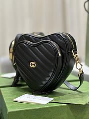Gucci Interlocking G Mini Heart Shoulder Bag Black 20x17.5x6.5cm - 4