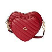 Gucci Interlocking G Mini Heart Shoulder Bag Red 20x17.5x6.5cm - 1