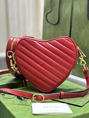 Gucci Interlocking G Mini Heart Shoulder Bag Red 20x17.5x6.5cm - 5