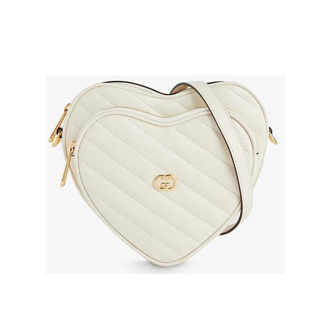 Gucci Interlocking G Mini Heart Shoulder Bag White 20x17.5x6.5cm - 1