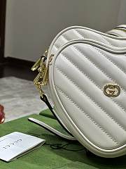 Gucci Interlocking G Mini Heart Shoulder Bag White 20x17.5x6.5cm - 3