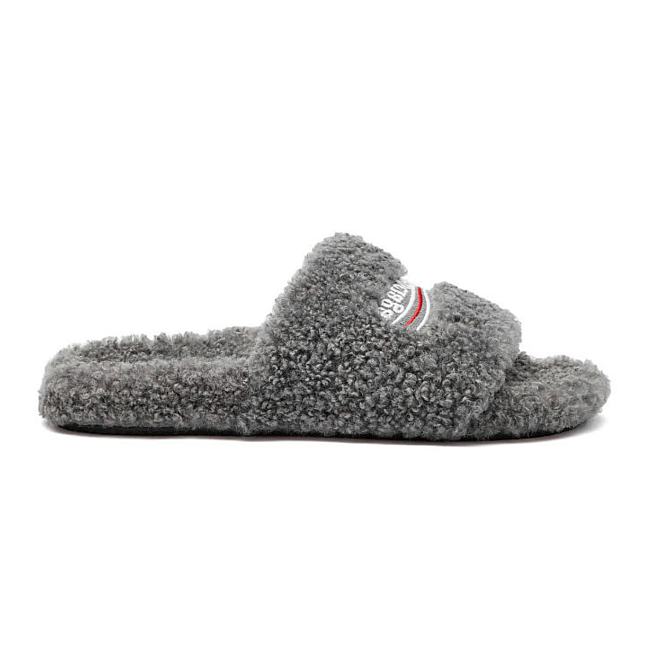 Balenciaga Furry Slide Grey - 1