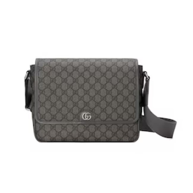 Gucci Ophidia medium messenger bag - Grey and black Supreme Tender canvas 28x22x8cm - 1