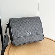Gucci Ophidia medium messenger bag - Grey and black Supreme Tender canvas 28x22x8cm - 3