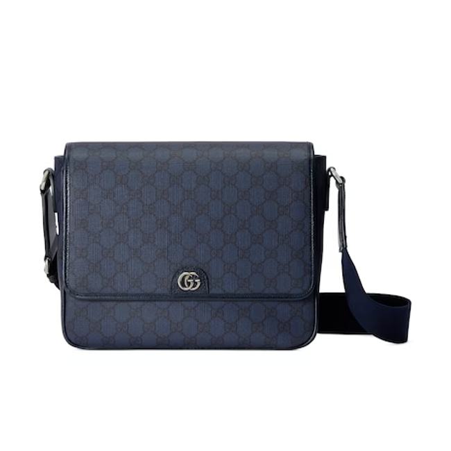 Gucci Ophidia medium messenger bag - Blue and dark blue Supreme Tender canvas 28x22x8cm - 1