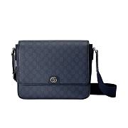 Gucci Ophidia medium messenger bag - Blue and dark blue Supreme Tender canvas 28x22x8cm - 1