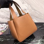 Prada Logo Plaque Tote Bag - Brown 25x21.5x14cm - 6