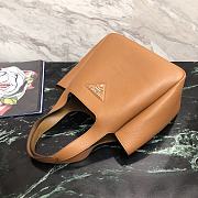 Prada Logo Plaque Tote Bag - Brown 25x21.5x14cm - 3