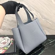 Prada Logo Plaque Tote Bag - Blue 25x21.5x14cm - 5